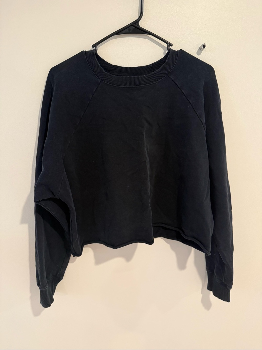 JoyLab Black Cropped Crew Sweatshirt